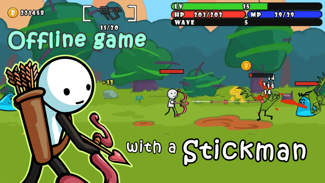 One Gun Stickman offline games mod apk screenshot 2