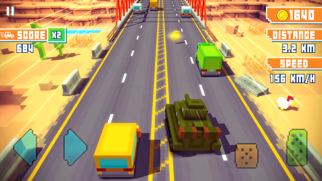 Blocky Highway: Traffic Racing mod apk screenshot 1