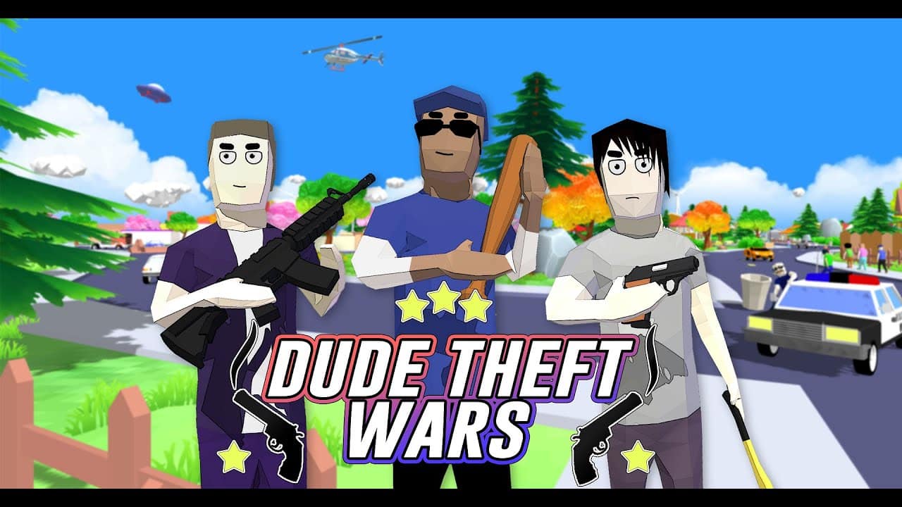 Dude Theft Wars 0.9.0.9B2 APK MOD [Menu LMH, Full Tiền, Sở Hữu tất cả, Bất tử, Tiếng việt]