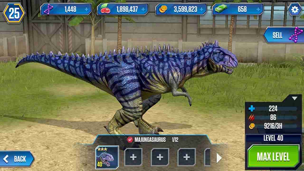 Jurassic World The Game 1.75.4 APK MOD [Menu LMH, Huge Amount Of Money,  coins, food, dna, cash, free purchase]