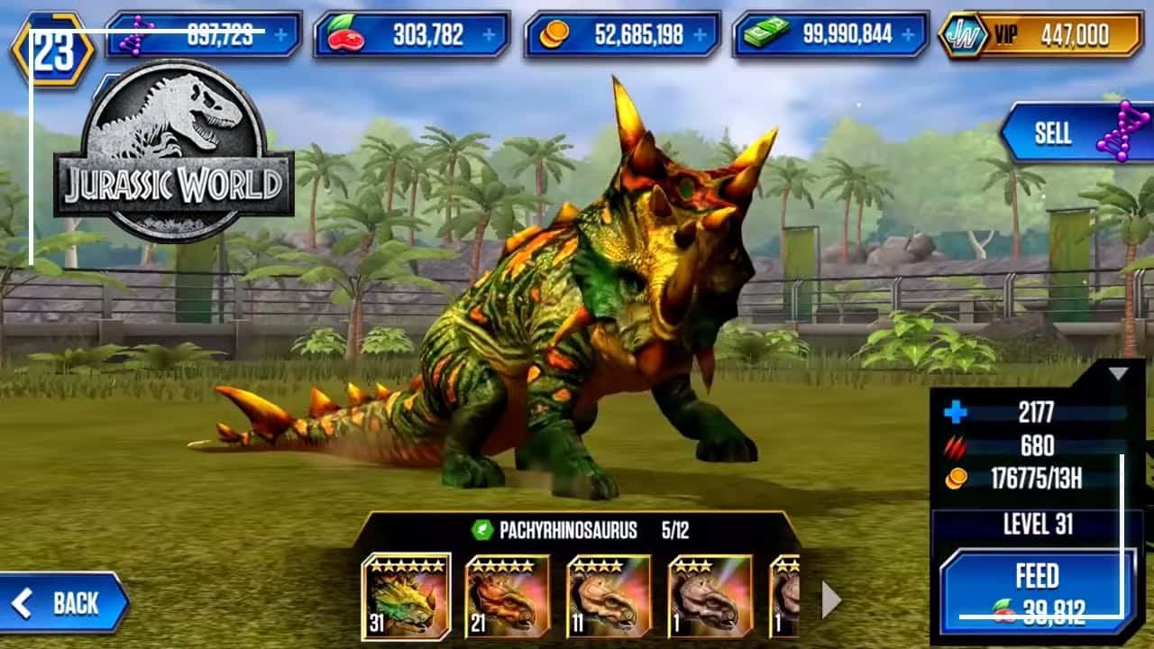 Jurassic World The Game 1.73.4 APK MOD [Menu LMH, Huge Amount Of Money, coins, food, dna, cash, free purchase]