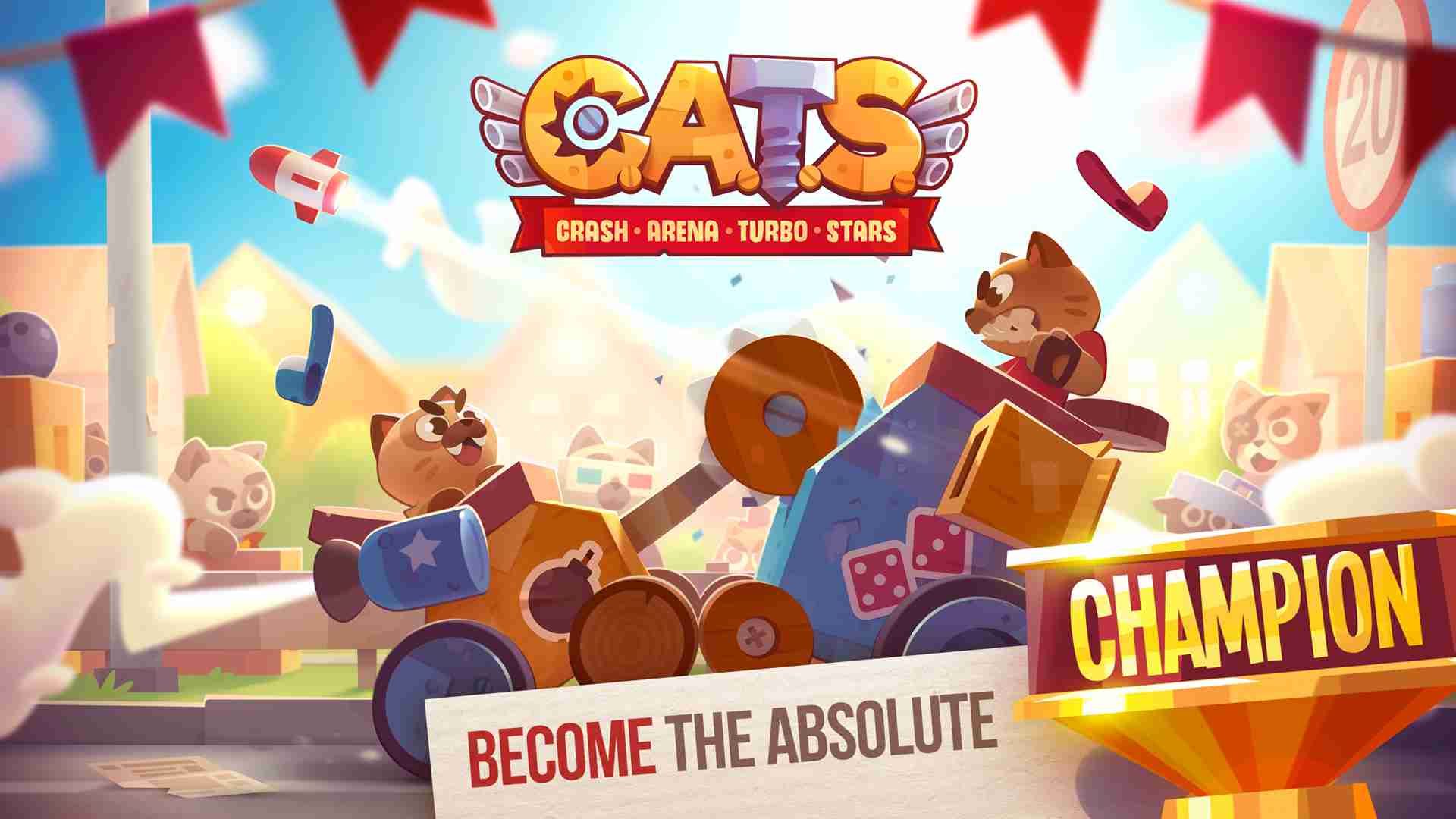 CATS: Crash Arena Turbo Stars 3.16.1 APK MOD [Menu LMH, Full Tiền, Đá Qúy, Bất Tử]