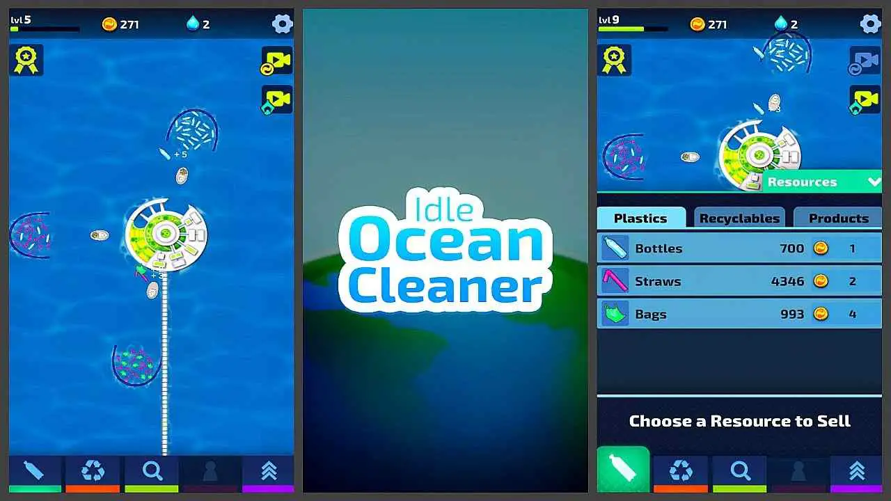 Idle Ocean Cleaner Eco Tycoon Hack 2.7.4 APK MOD [Menu LMH, Huge Amount Of Money gems, Unlocked boosters]