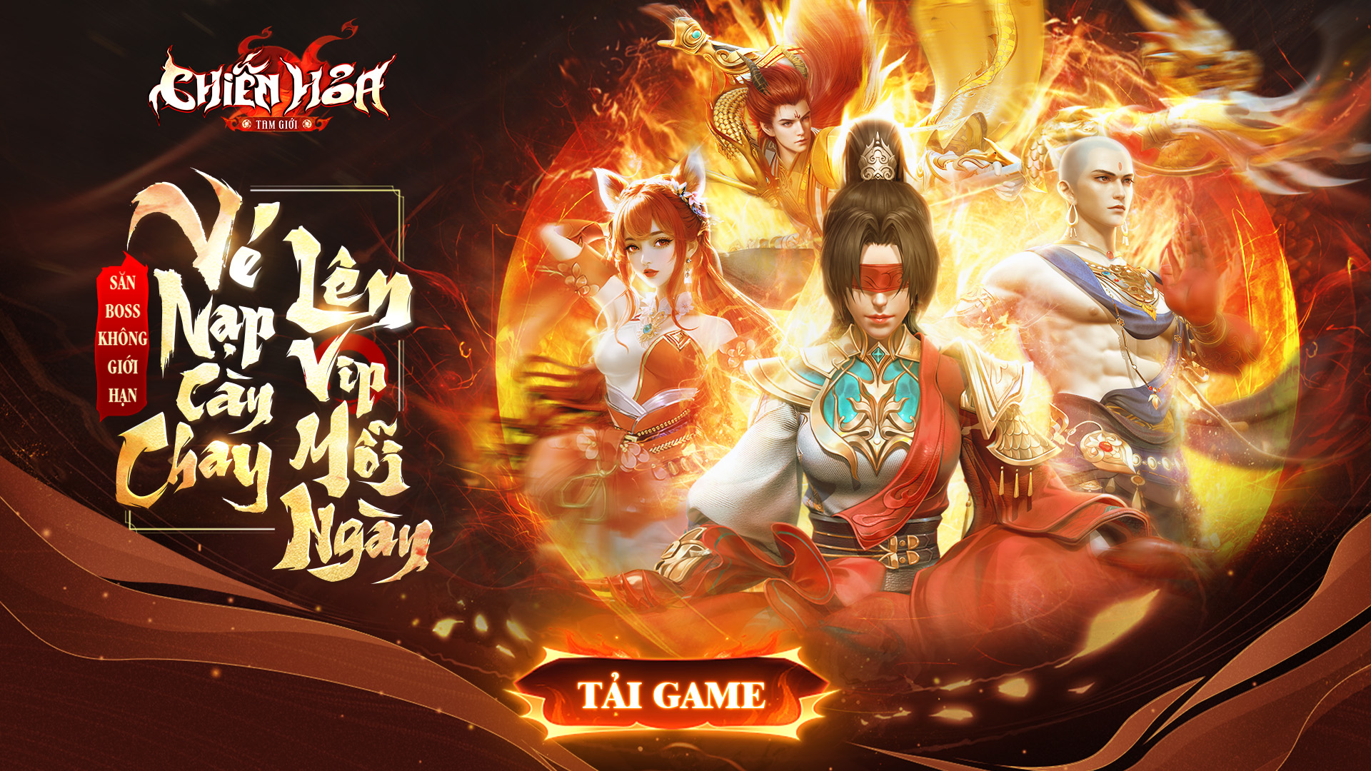 Chiến Hỏa Tam Giới Mobile MOD APK 1.0.43 (Vô Hạn KNB + VIP Free)